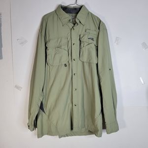 Mens Natural Gear Fishing /Hiking Vented shirt Green Size Med